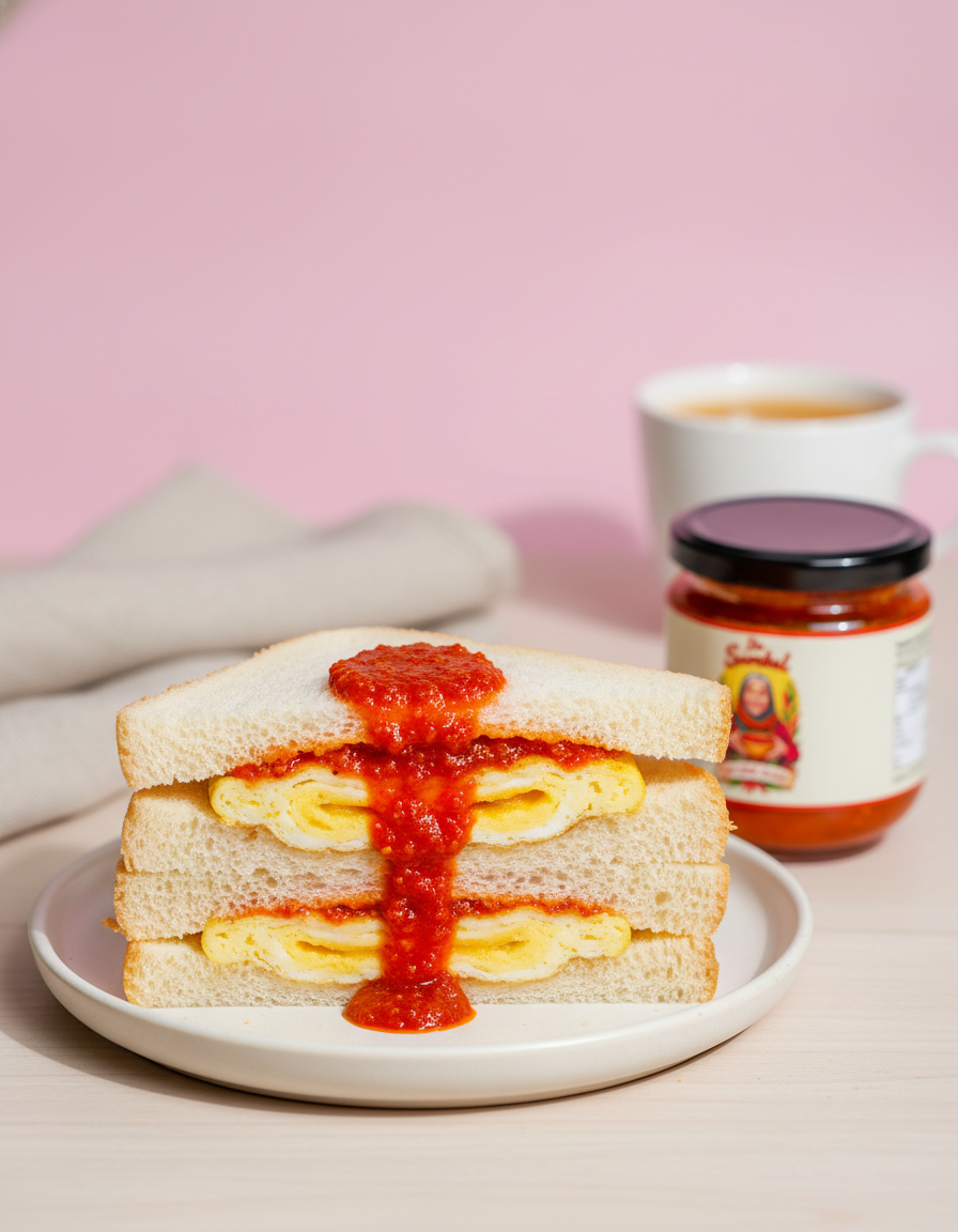 Egg Sando with Red Sambal
