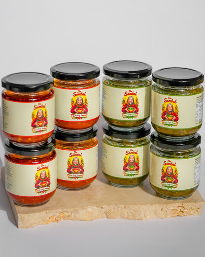 Mega Value Pack – 4 Red + 4 Green Sambal