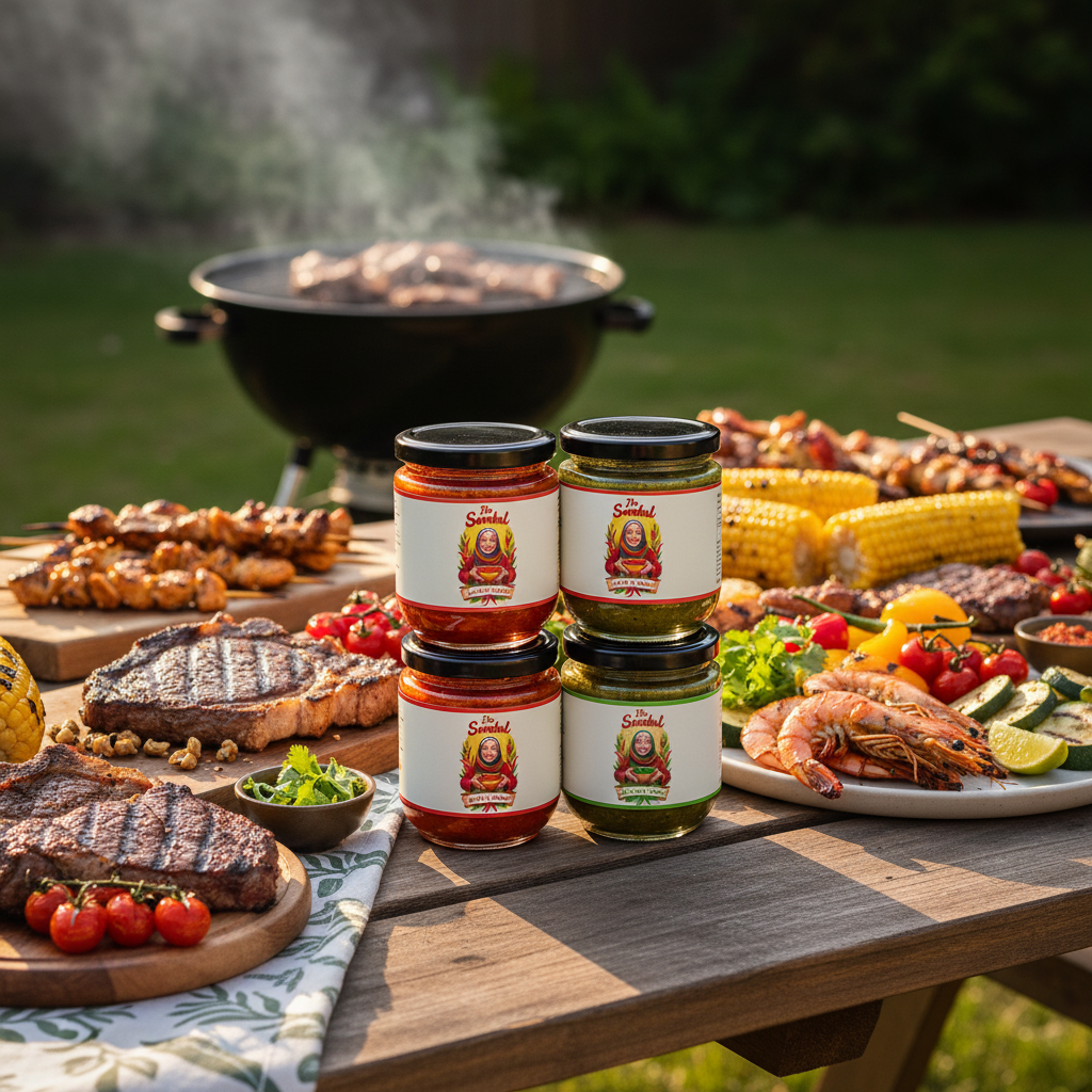 BBQ Setting with All 4 Jars
