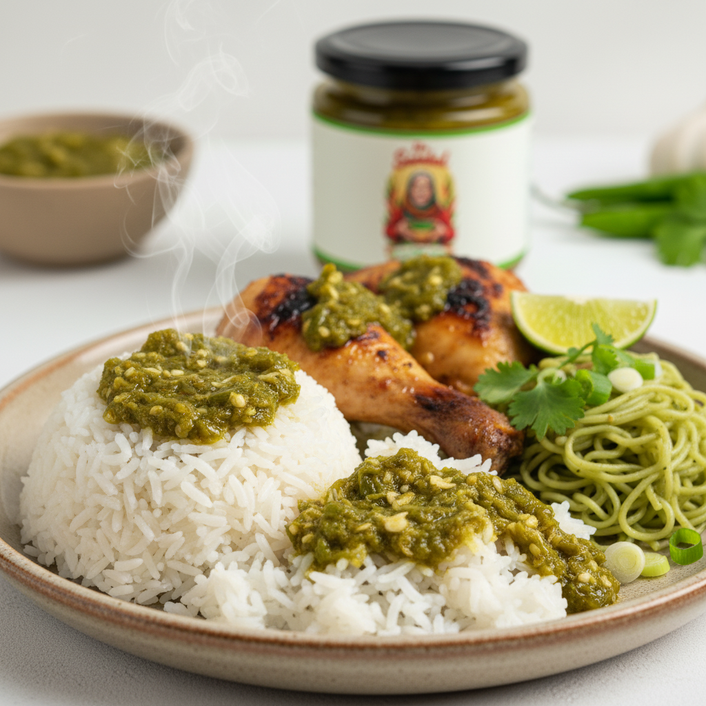 Beautiful Green Sambal Close-Up