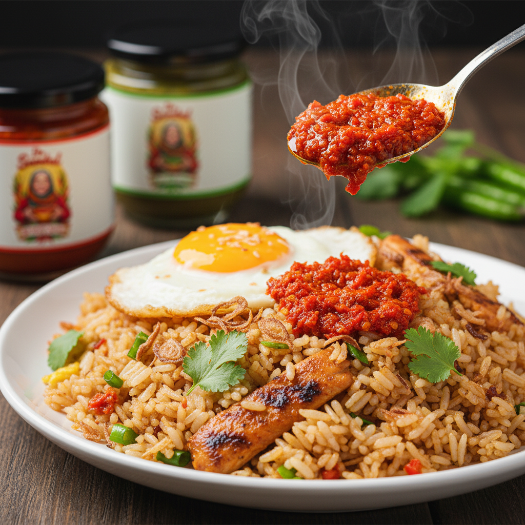 Close-Up of Sambal in Food